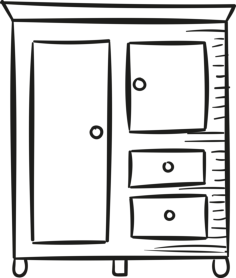 Closet With Drawers Sticker Svg Vector, Free Vectors File